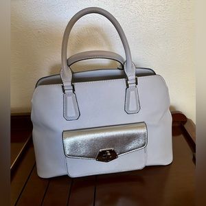 GUC Nine West Satchel Purse Lilac/Silver Color